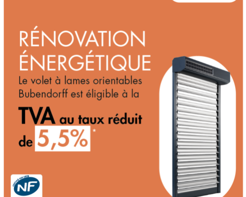 TVA à taux réduit 5,5% sur les volets à lames orientables !!